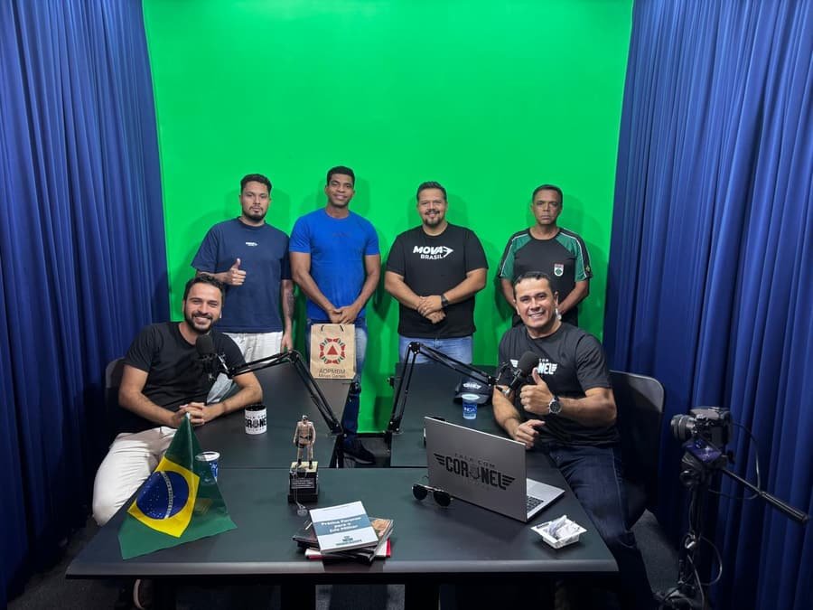 Gravação do podcast com convidados